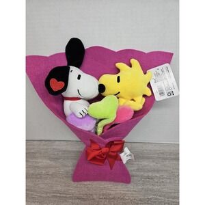 Peanuts Snoopy Woodstock Plush 12 inch Bouquet Valentine's Day NEW 2025